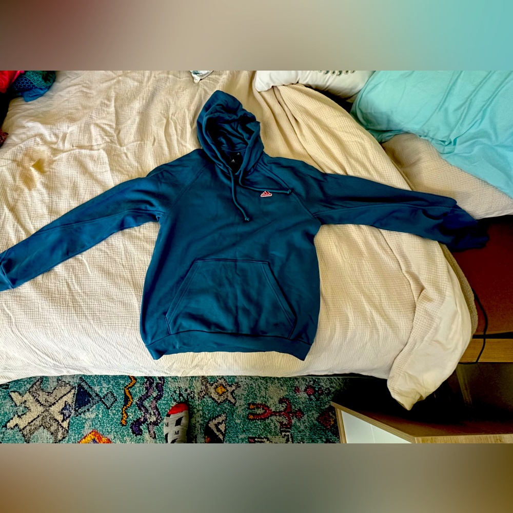 Size Small Adidas turquoise blue hoodie. Wore 1x.